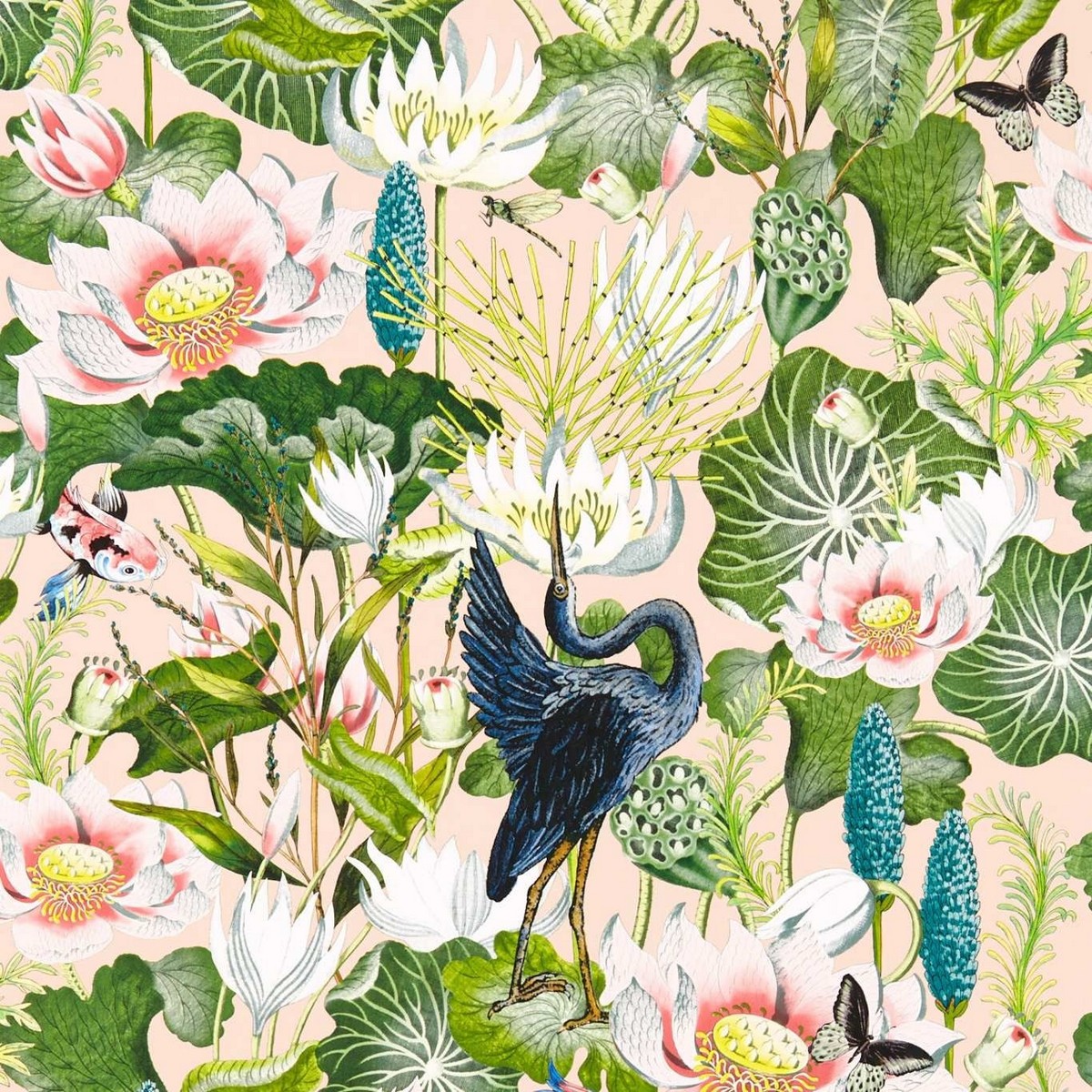 Waterlily Blush Fabric by Wedgwood