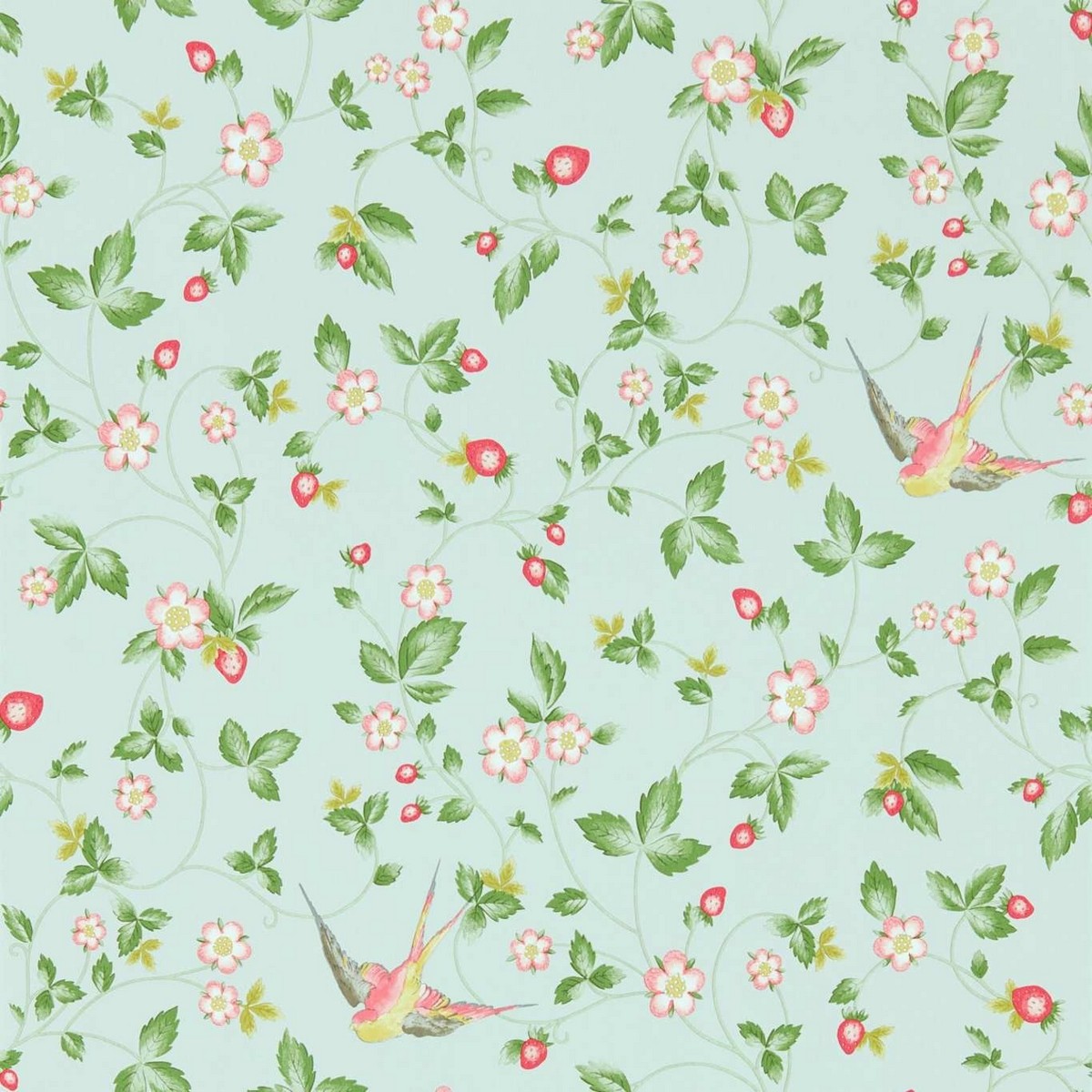 Wild Strawberry Dove Fabric by Wedgwood
