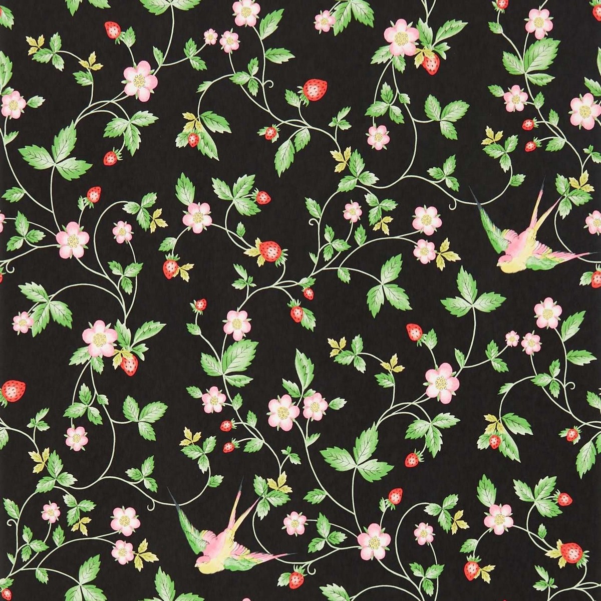 Wild Strawberry Noir Fabric by Wedgwood