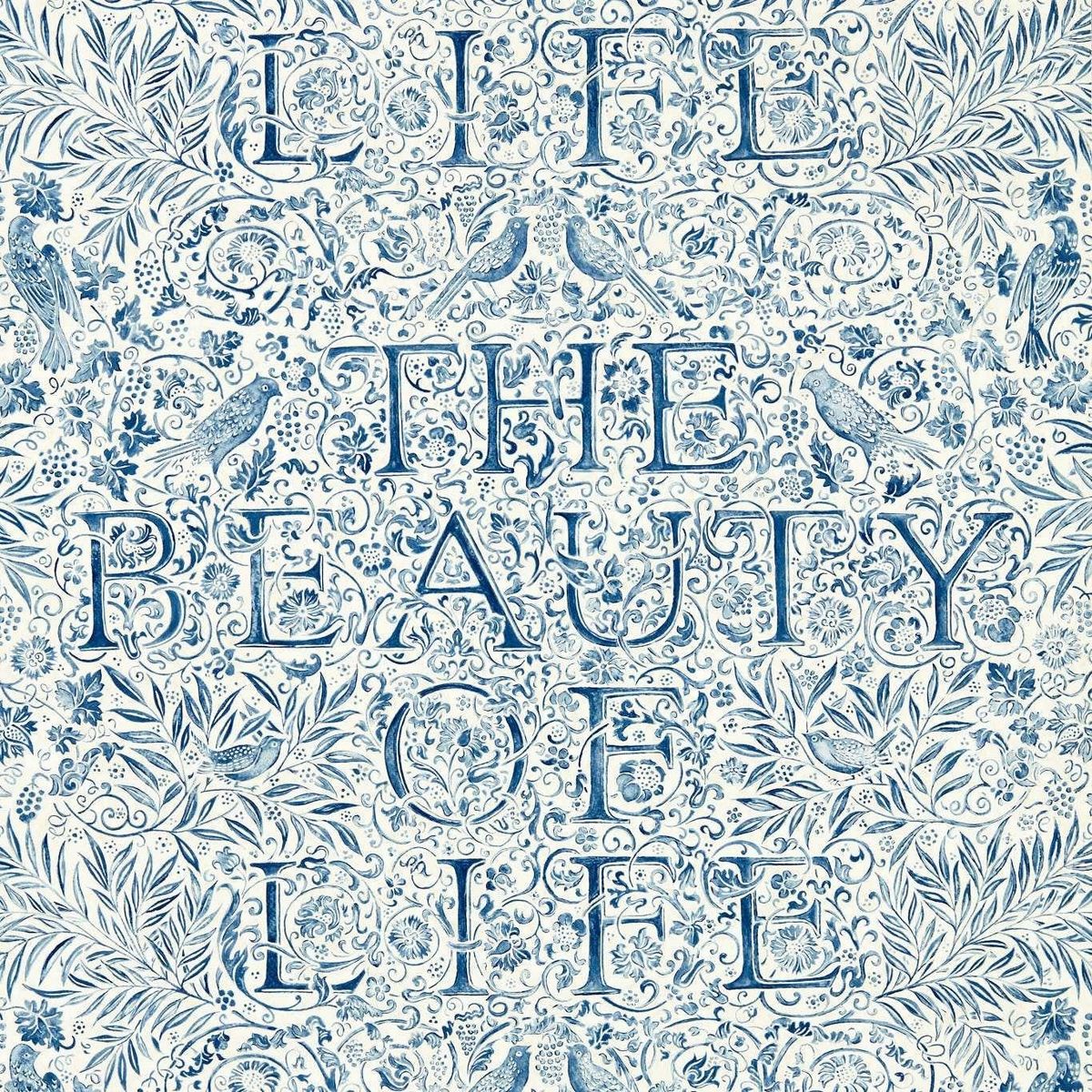 The Beauty of Life Indigo Fabric by William Morris & Co.