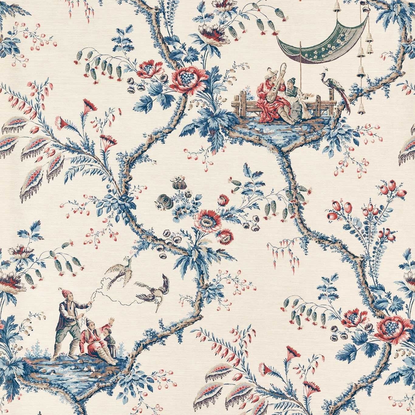 Emperors Musician Indigo Fabric by Zoffany