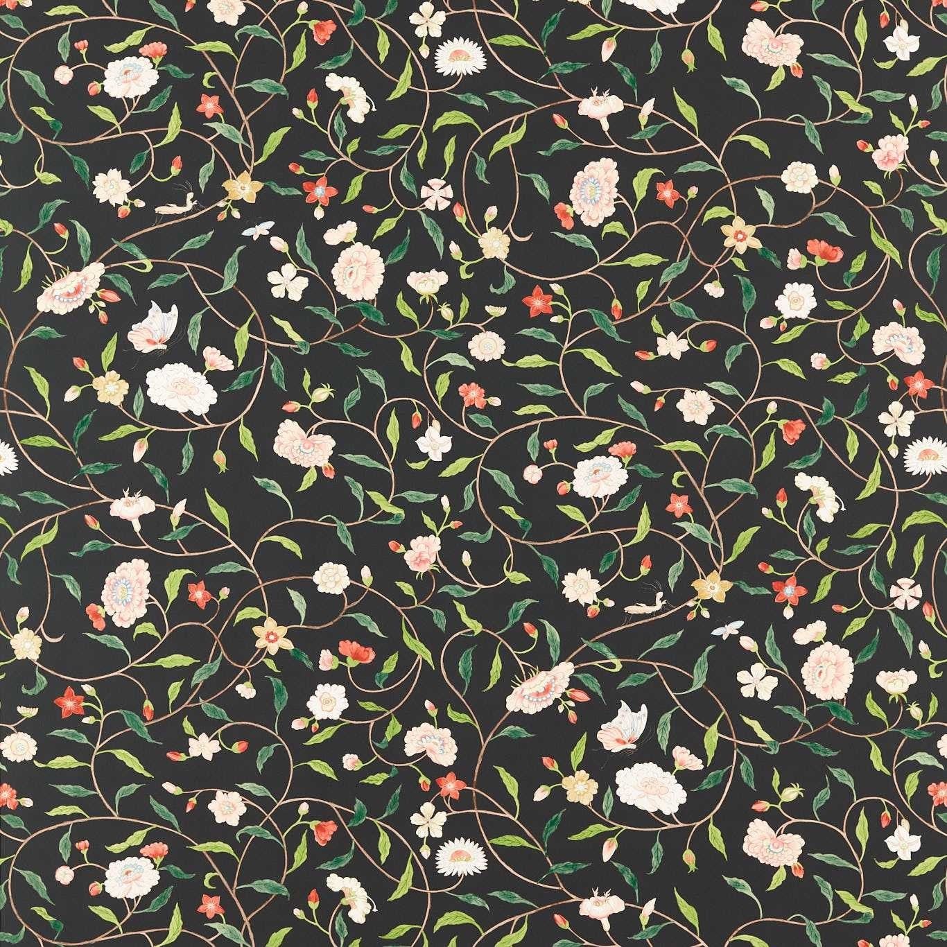 Henriettas Trail Vine Black Fabric by Zoffany