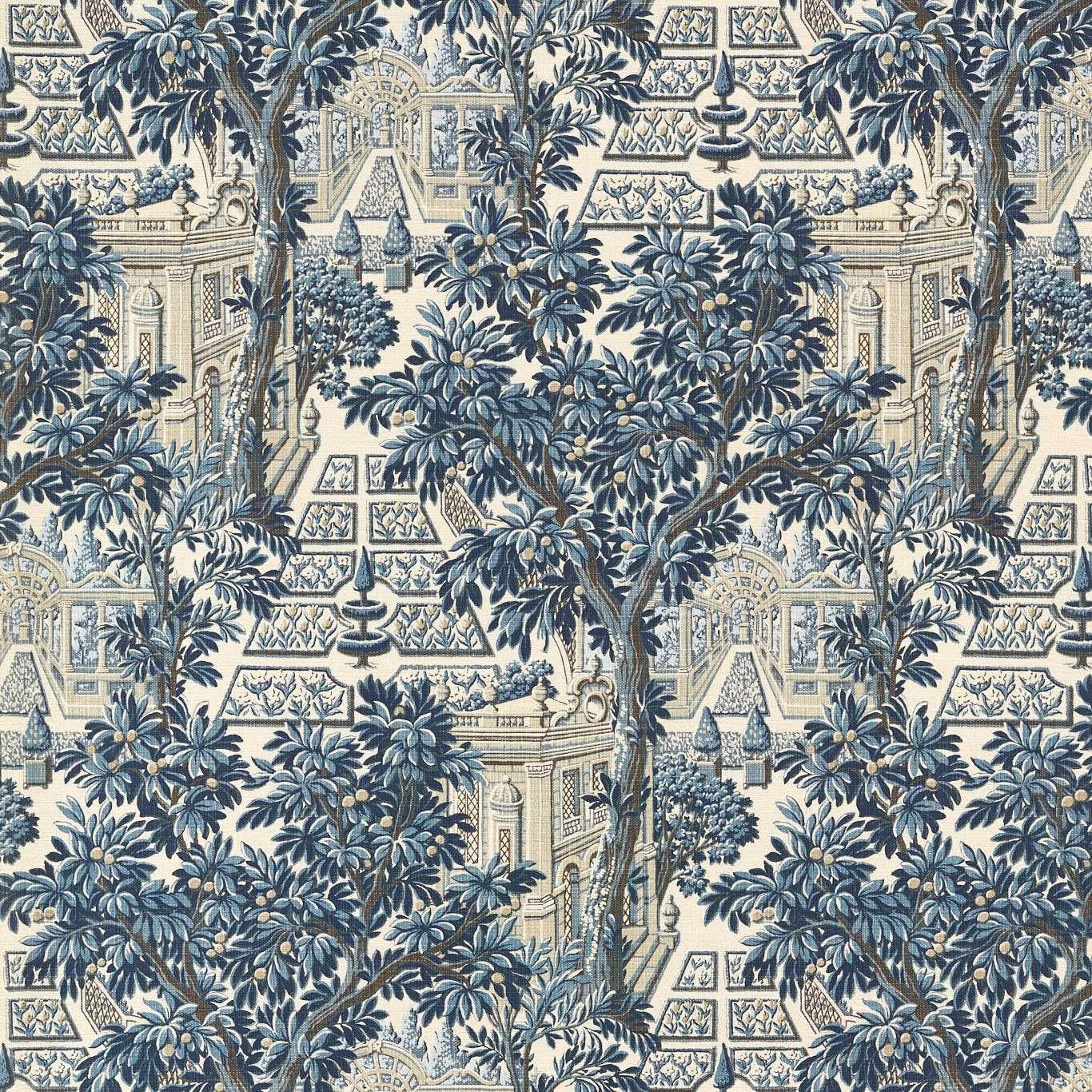 Italian Garden Indigo Fabric by Zoffany