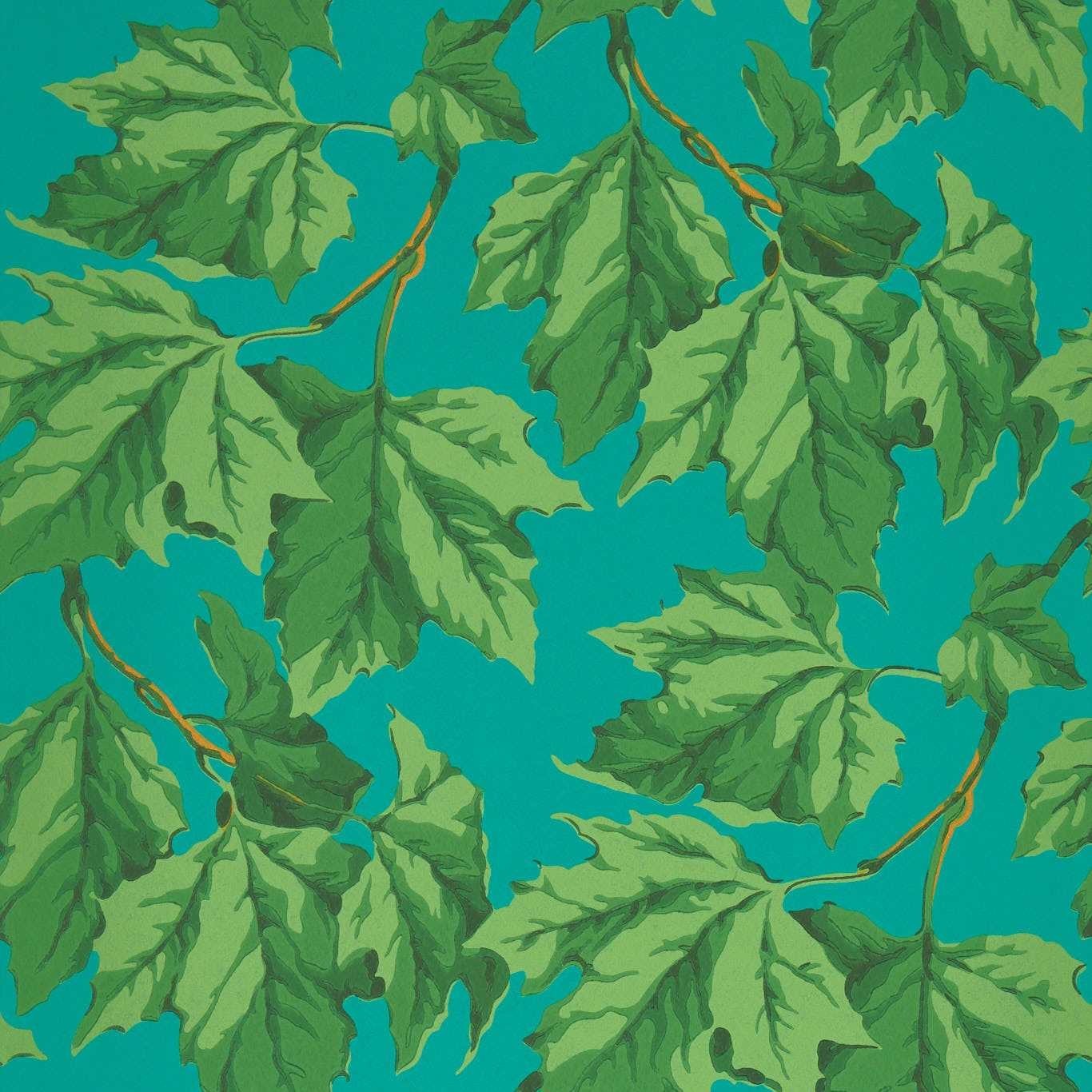 Dappled Leaf Emerald/Teal Fabric by Harlequin