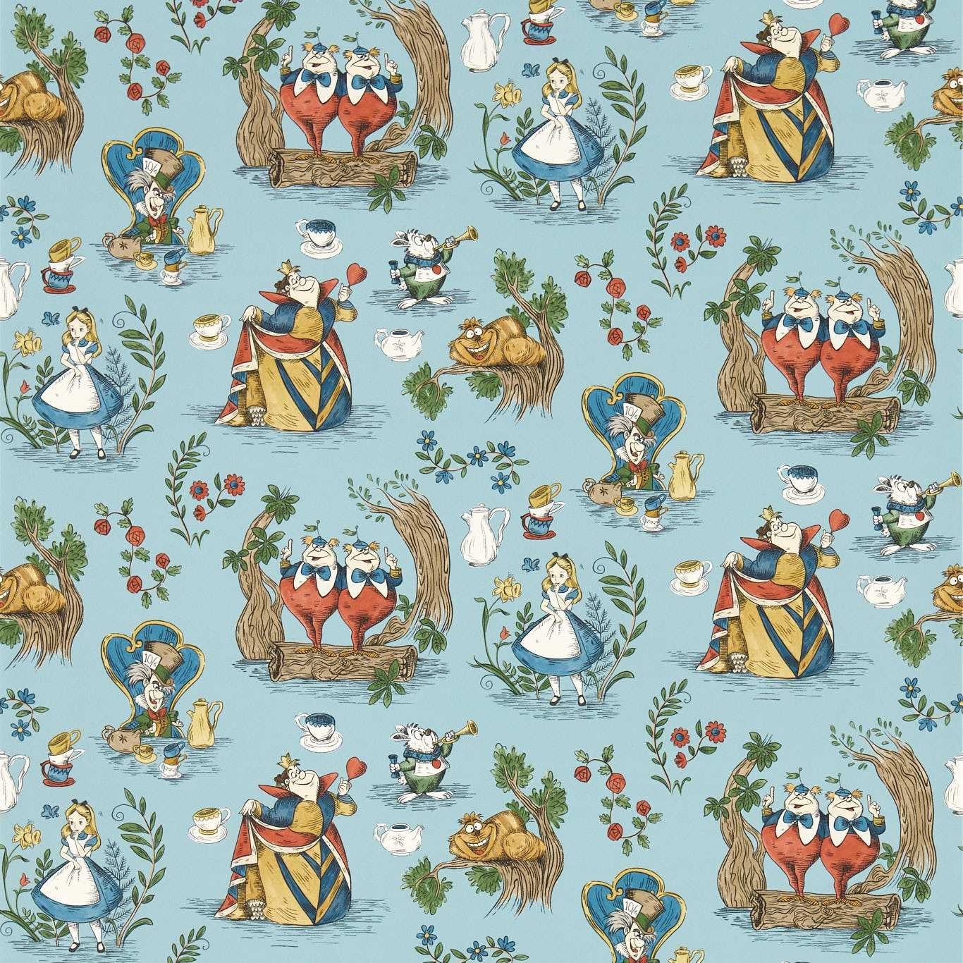 Alice In Wonderland Puddle Blue Fabric by Sanderson