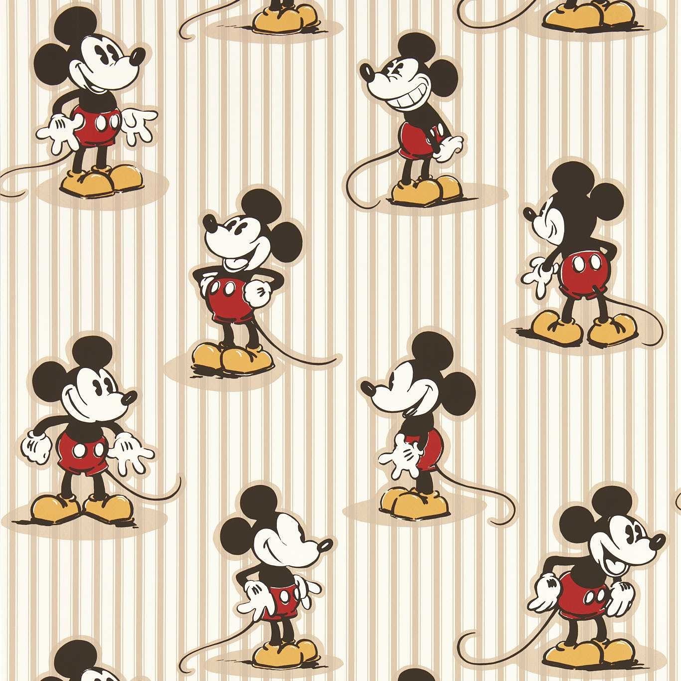 Mickey Stripe Peanut Fabric by Sanderson