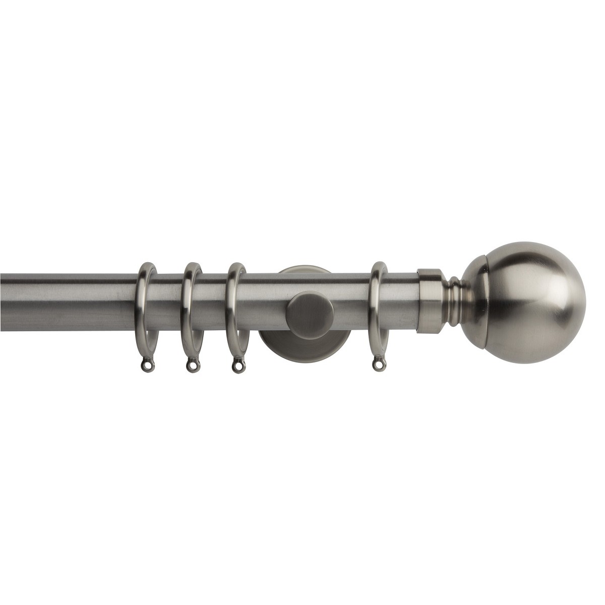 Neo 35mm Stainless Steel With Ball Finials Fabric by Hallis Hudson