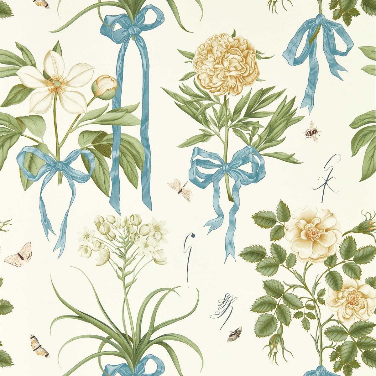 Cupids Beau Quince/Chalk Fabric by Sanderson