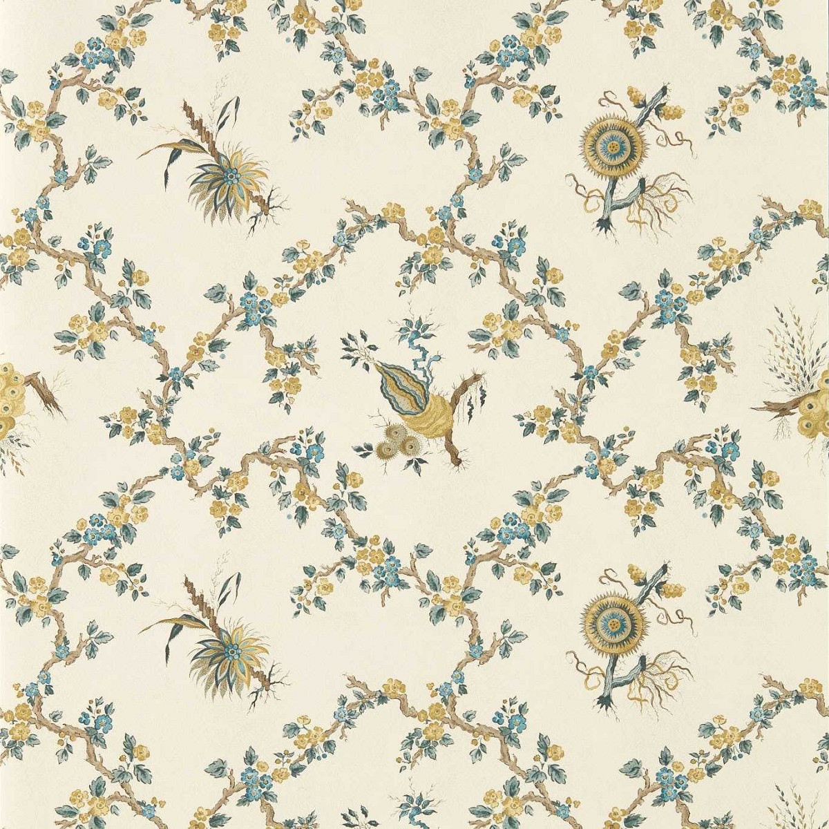 Trelliage Chamomile/Chalk Fabric by Sanderson