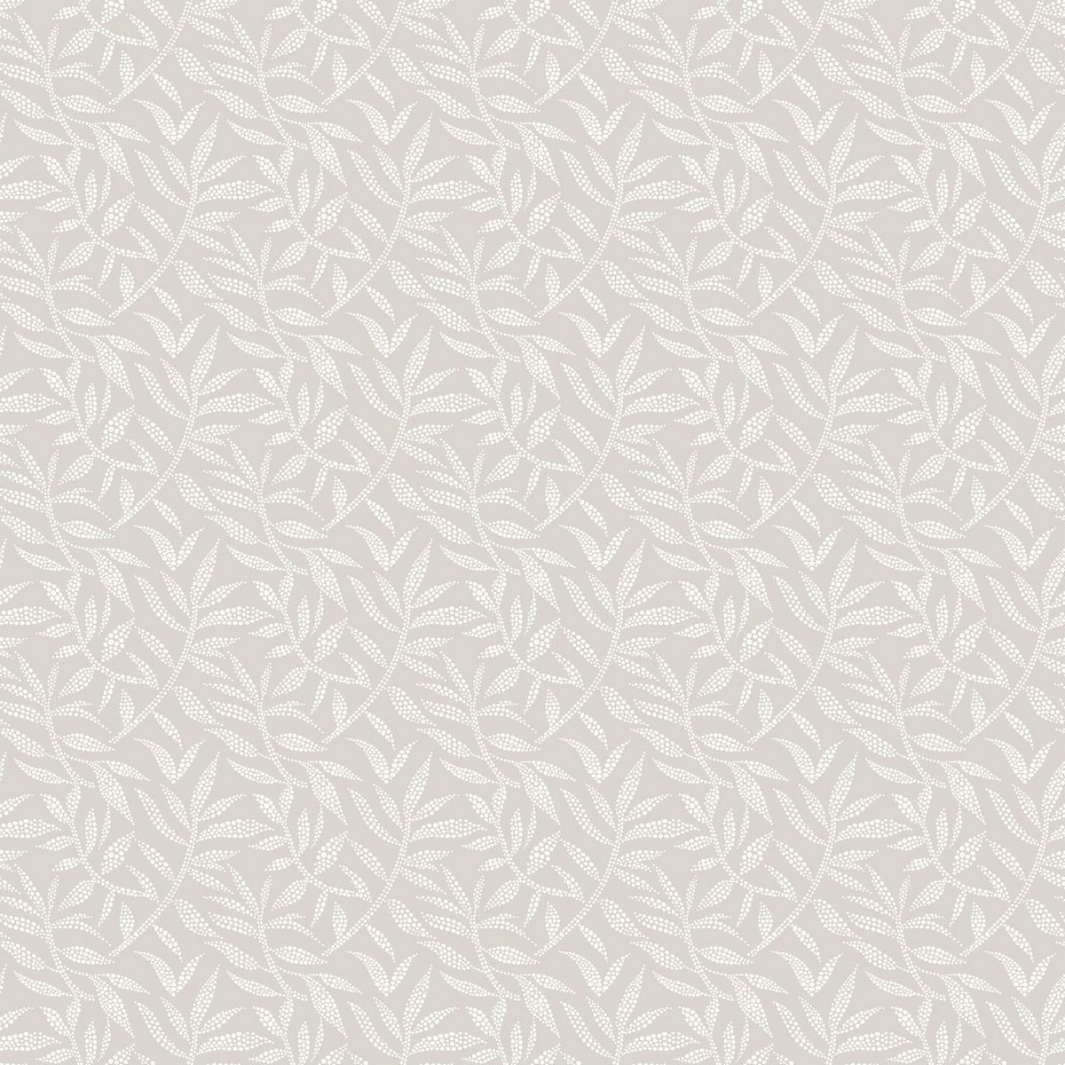 Dotty Leaf Silver Fabric by Ohpopsi