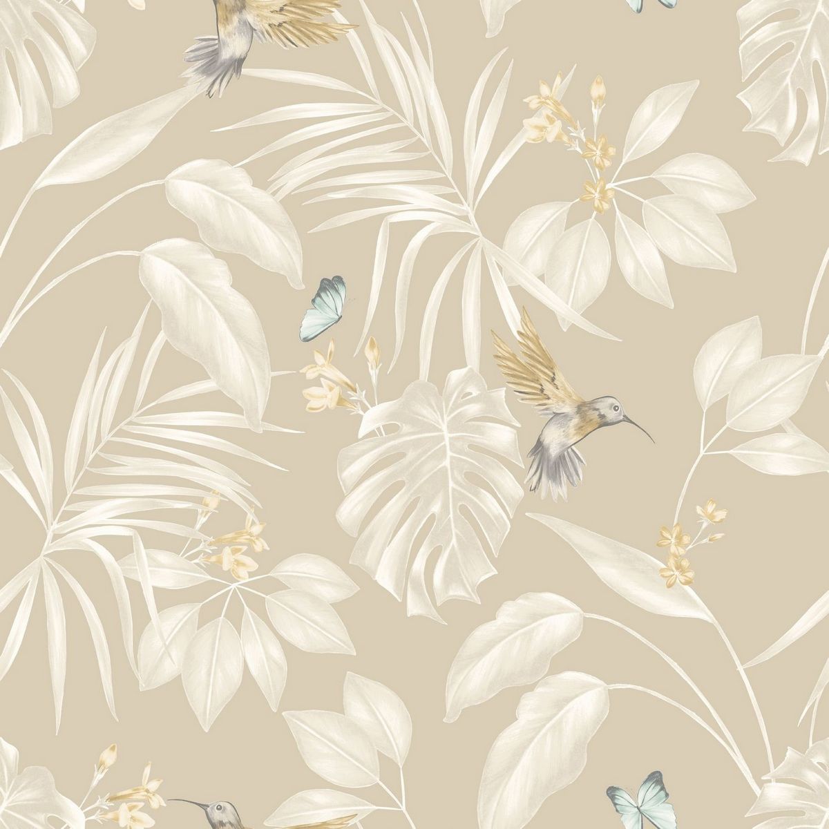 Hummingbird Straw Fabric by Ohpopsi