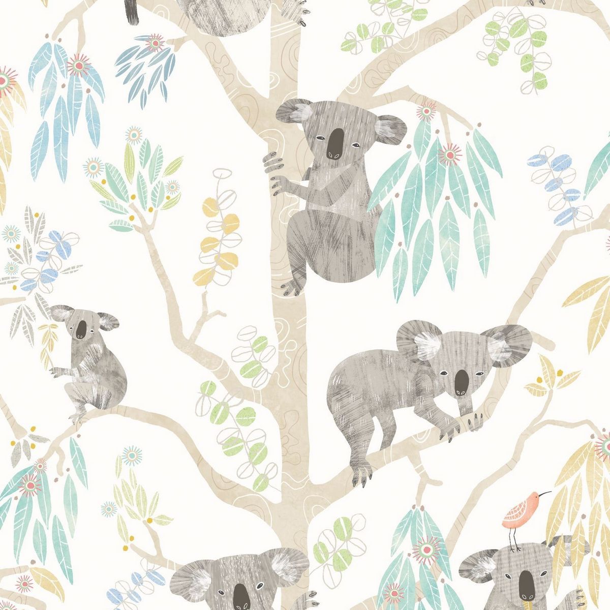 Kooka Koala Sky Fabric by Ohpopsi