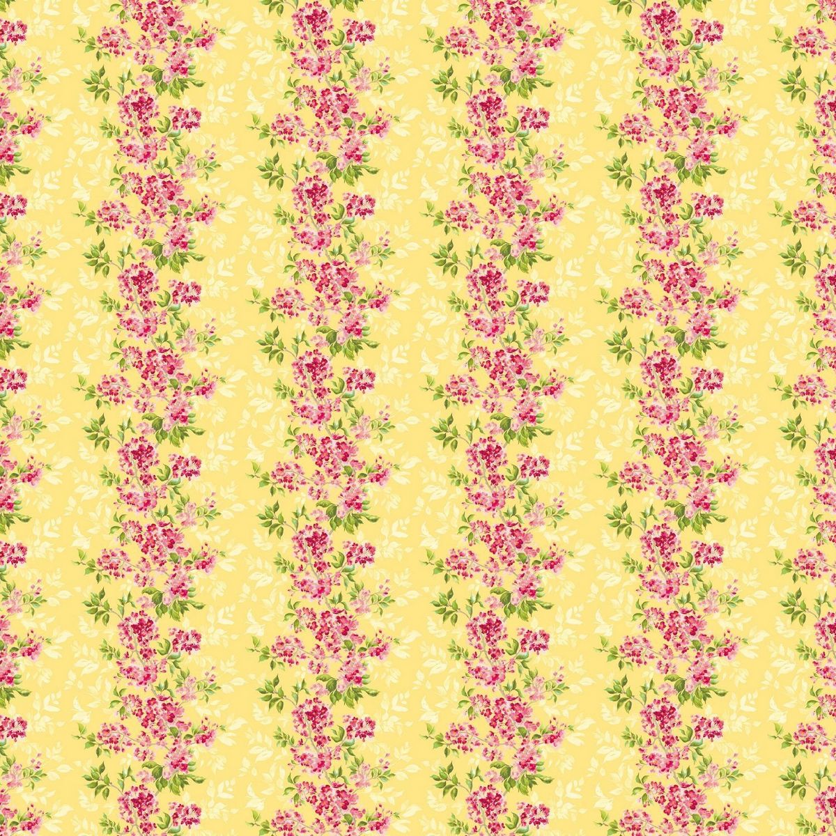 Sakura Ruby & Buttercup Fabric by Ohpopsi