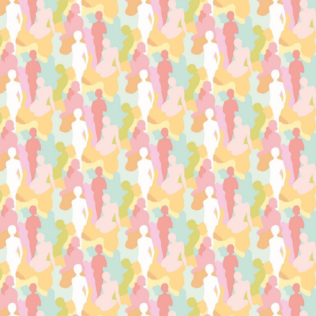 Silhouette Citrus Punch Fabric by Ohpopsi