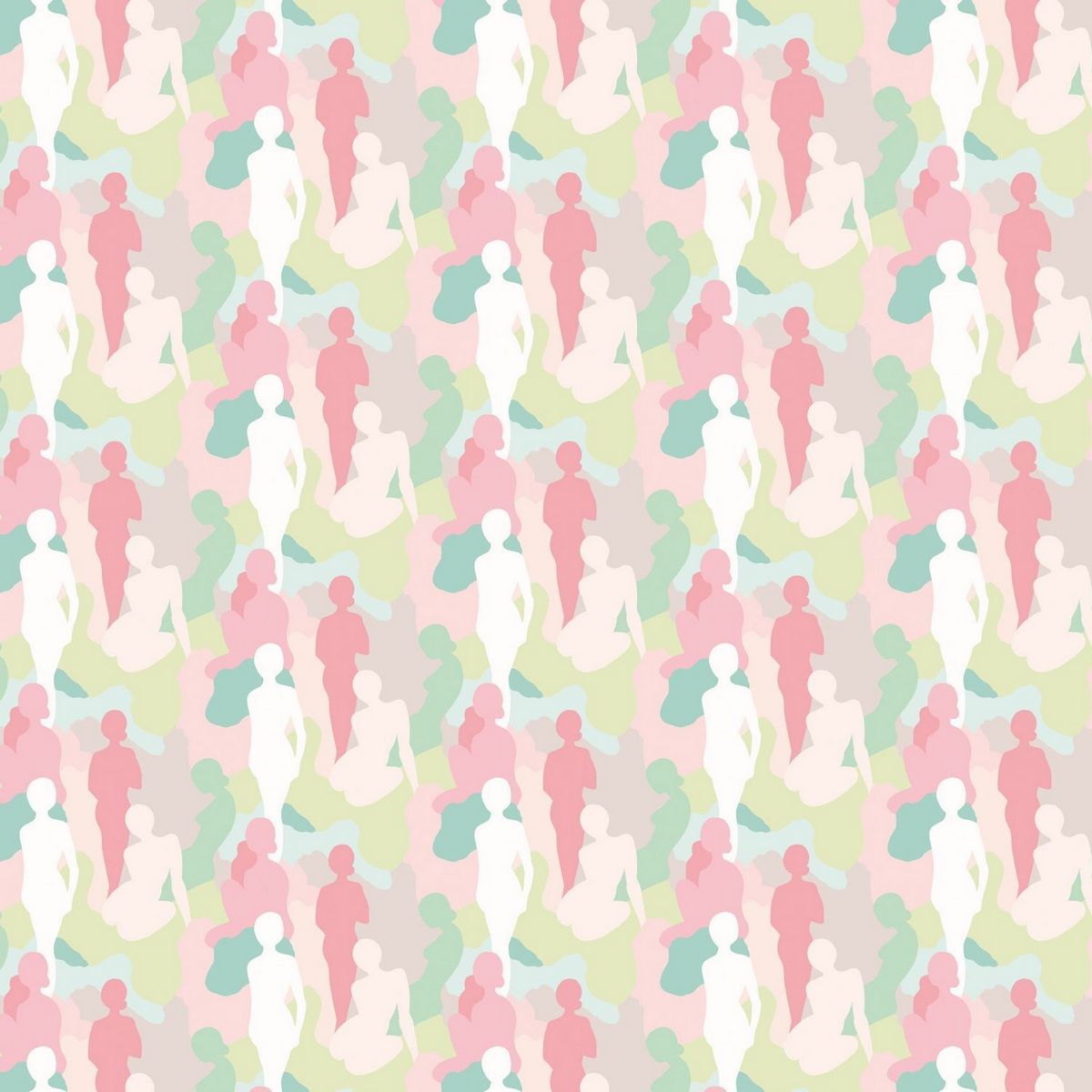 Silhouette Taffy Cream Fabric by Ohpopsi