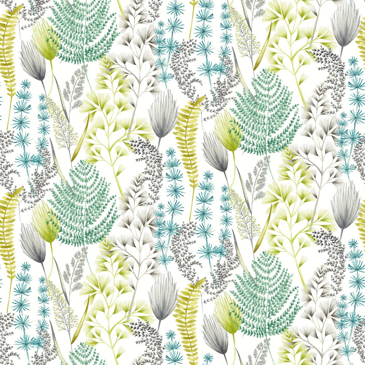 Summer Ferns Acid Fabric by Ohpopsi