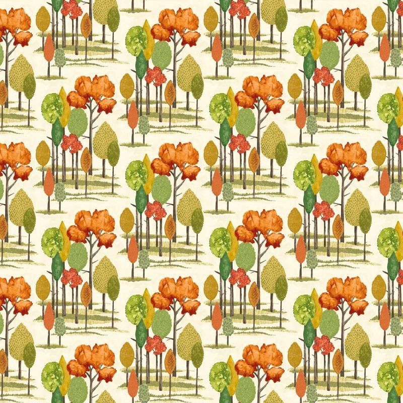 Tall Trees Autumn Fabric by Ohpopsi