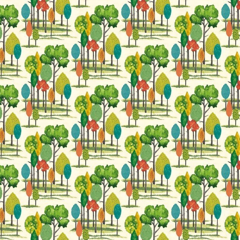 Tall Trees Grass Fabric by Ohpopsi