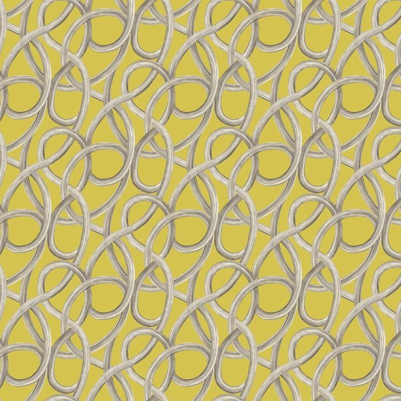 Twisted Geo Chartreuse Fabric by Ohpopsi