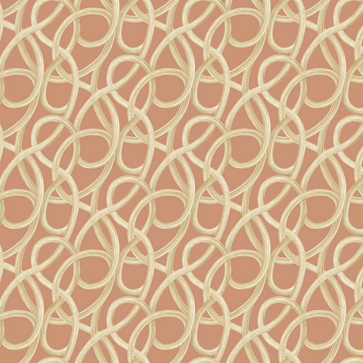 Twisted Geo Ginger Fabric by Ohpopsi