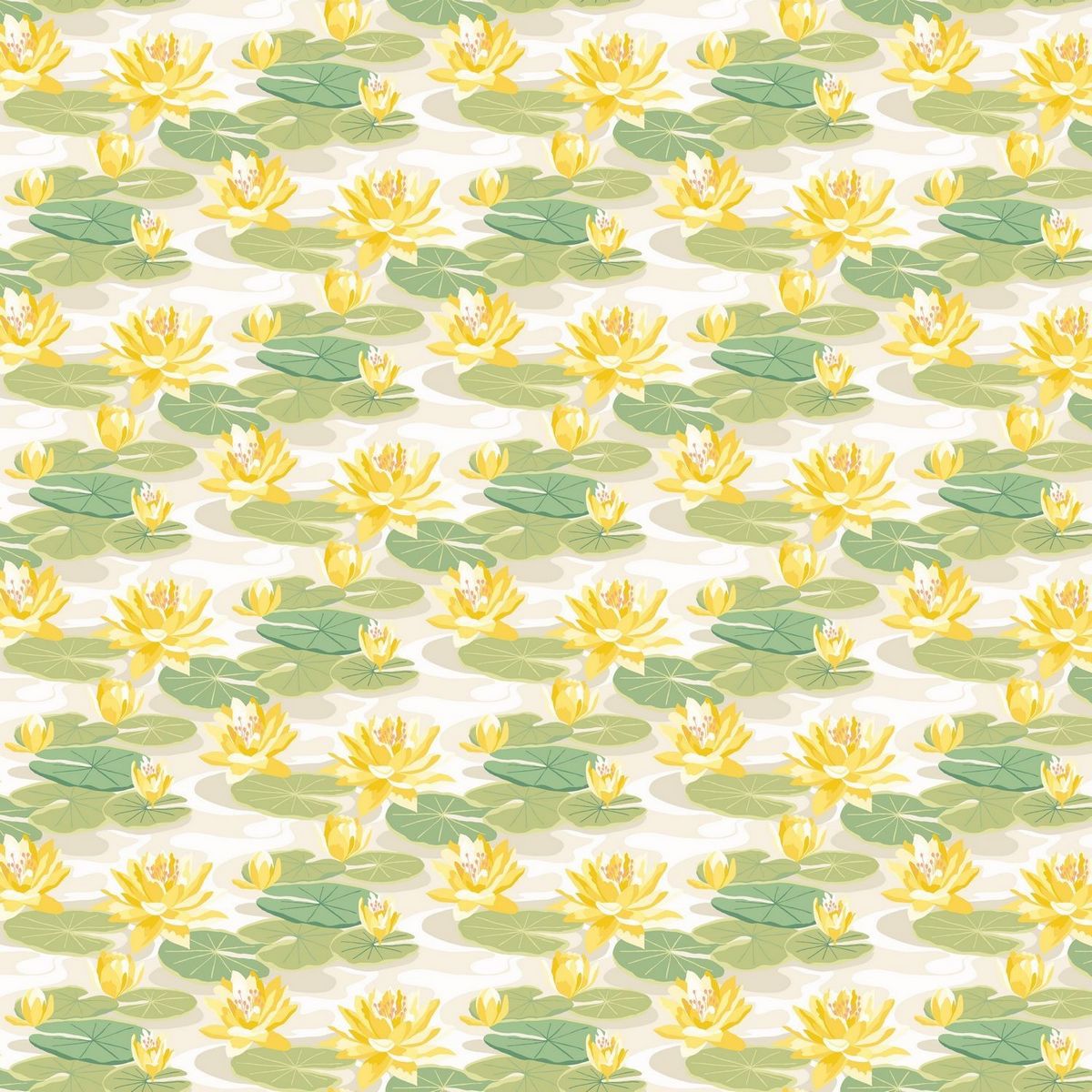 Waterlily Linen & Amber Fabric by Ohpopsi