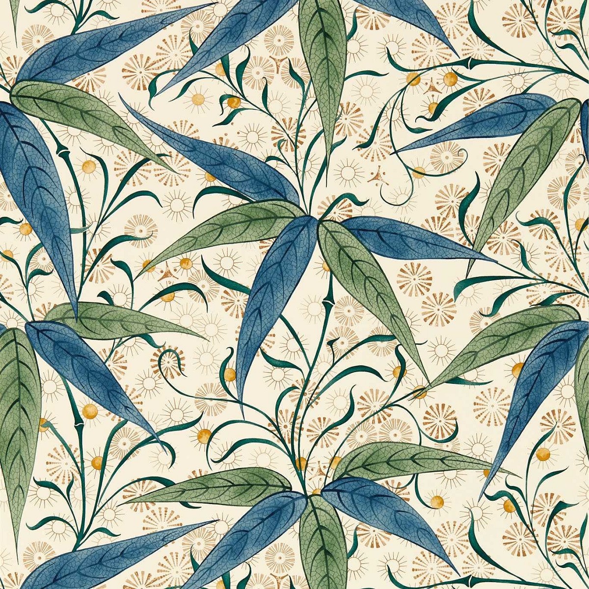 Bamboo Thyme/Artichoke Fabric by William Morris & Co.