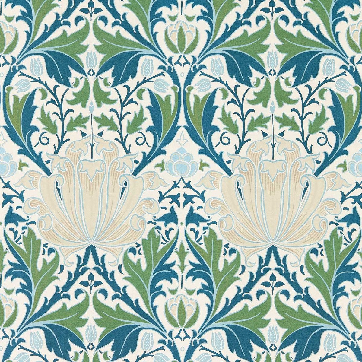 Helena Indigo/Forest Fabric by William Morris & Co.