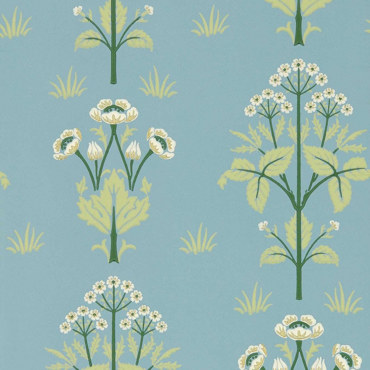 Meadow Sweet Mineral Blue Fabric by William Morris & Co.