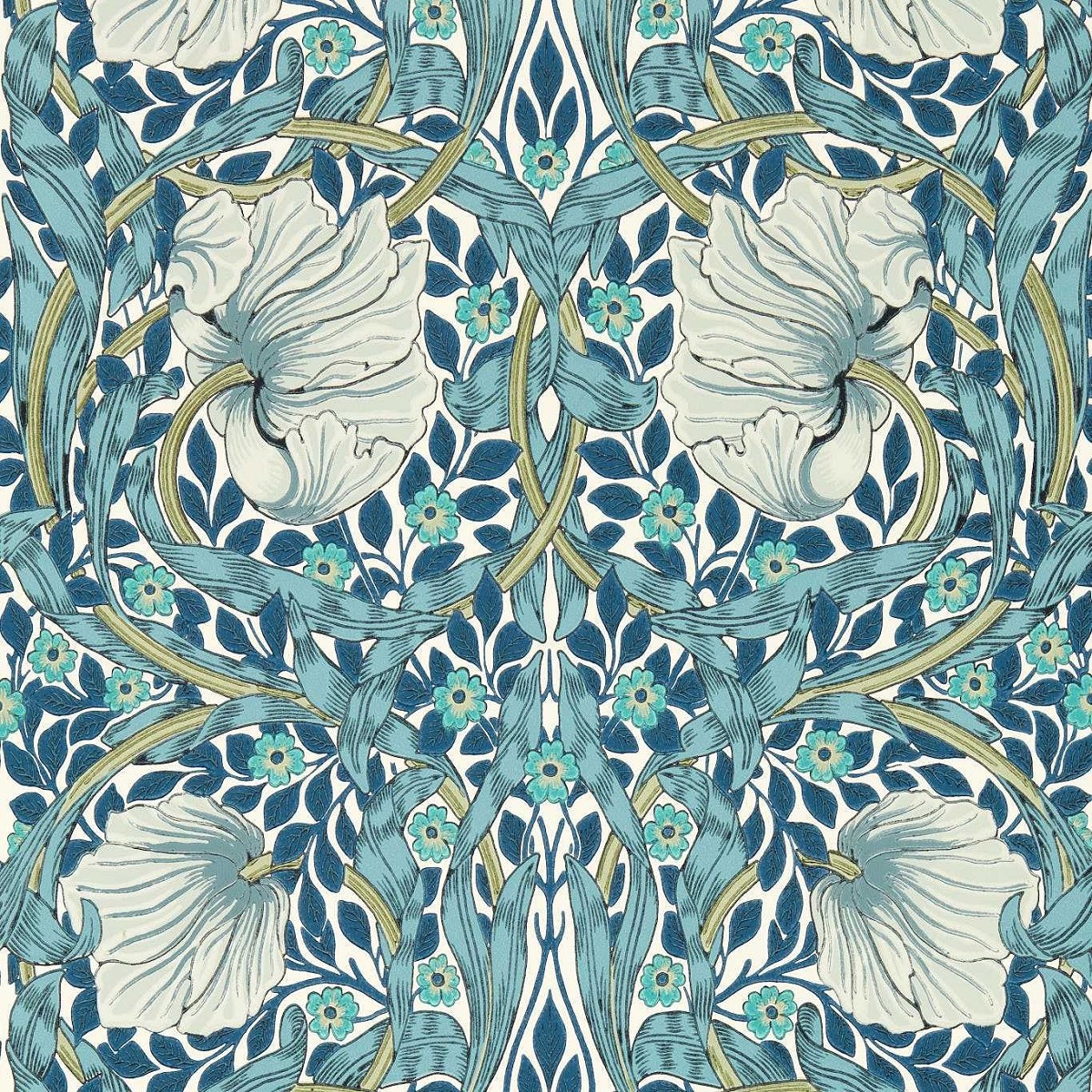 Pimpernel Cobalt/Mineral Fabric by William Morris & Co.