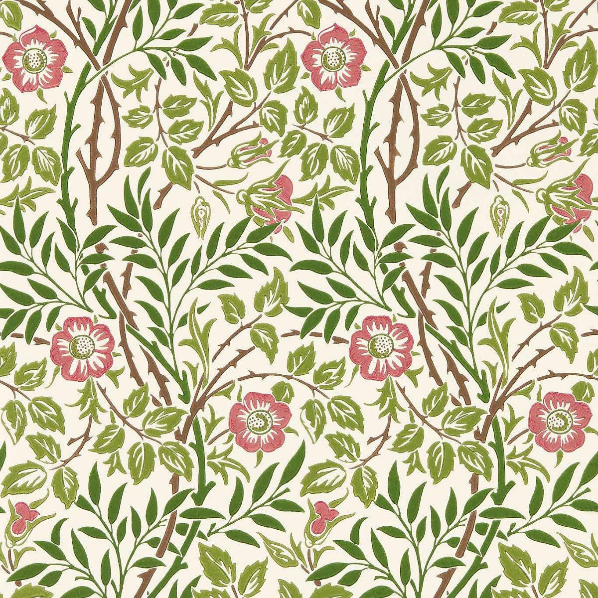 Sweet Briar Boughs/Rose Fabric by William Morris & Co.